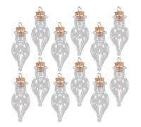 ibasenice 32pièces Bouteilles Verre Transparentes Forme de Goutte avec Bouchon Liège pour DIY Décoration Souvenirs Fêtes Mini Flacons Décoratifs Réutilisables
