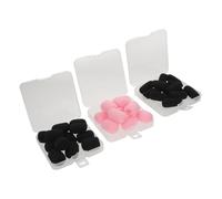 ibasenice 36 pièces Bonnettes Mousse pour Micro Casque et Bruit Protection Vent Mousse Haute Densité Lavable et Réutilisable Kit Boîtes Noir et Rose