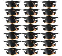 ibasenice 36pièces Lot de Chapeaux de Graduation Papier Noir avec Bande Élastique Réglable Casquettes DIY Résistantes pour Fête de Remise des Diplômes Décoration et Activités