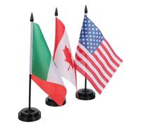 ibasenice 3pcs Mini Drapeaux de Table pour Festivals Internationaux 2026 avec Tissu Polyester Réutilisable et Support Plastique, pour Décoration de Bureau et Événements à