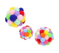 ibasenice 3pièces Balle pour Chat Jouet à Mâcher Colorée Résistante Aux Morsures Kích Thích Bản Năng Săn Mồi Và Thông Minh