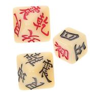 ibasenice 3pièces Dés De Divination Ancienne Chinoise Jeu De Dés Yi Jing avec Symboles Divinatoires Accessoires De Divination Vintage pour Jeux De Société