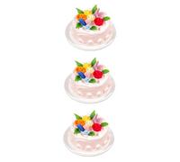 ibasenice 3pièces Mini Gâteau Artificiel Décoration De Table De Mariage Ornement Photographique Réaliste Pour Célébrations Et Fêtes