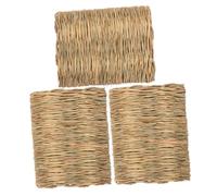 ibasenice 3pièces Tapis De Paille pour Cage à Tapis Herbe pour Petits Animaux Lot de Nattes De Paille pour Hamsters Et Cochons