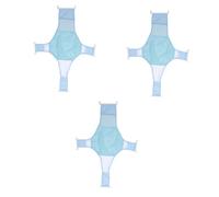 ibasenice 3pièces Transat De Bain Ajustable Pour Garçon Fille Lit De Bain Anti-dérapant Maille Support De Né Accessoires Multi-usages Bleu