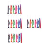 ibasenice 4 Ensembles Décoration Suspendue Koinobori De Poissons pour Jardin Drapeaux De Festival Colorés Accessoire Extérieur Durable Et Attrayant pour Célébrations Et 6 Pièces * 4