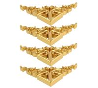 ibasenice 4 Pièces Applique de Fleur en Bois d'angle Européen | Finition Dorée, 17x17x1,7cm, Pose Facile, Guide D’installation Inclus