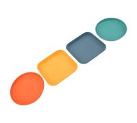 ibasenice 4 Pièces Assiettes pour Chats et Chiens en PP, Plates et Peu Profondes, Faciles à Nettoyer et Résistantes aux Dommages, pour Animaux D'intérieur comme Chiots et Petits Animaux