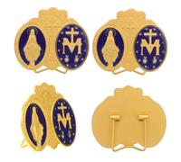 ibasenice 4 Pièces Badge commémoratif en émail décor de bureau artisanat en métal badge décoratif figurines de bureau artisanat rétro ornement vintage Alliage de zinc Doré