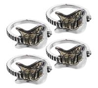 ibasenice 4 pièces Bague Guitare Hommes Punk Ajustable Alliage de Zinc Bague Ouverte Rock Gothique pour Doigt de Mode Unisexe