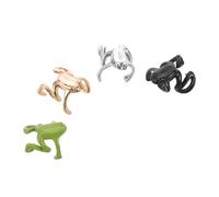 ibasenice 4 Pièces Boucles Oreilles Grenouille Clip Non Percé Vintage Manchettes Cartilage Animal Ludiques Bijoux Femmes Minimalistes Polyvalents et Élégants