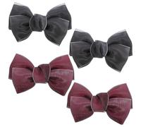 ibasenice 4 pièces Bowknot Shoe Charms Set DIY Shoe Decoration Accessories For Women Elegant And Wine Embellishments For Clothes And Coats