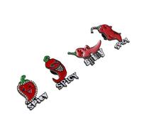 ibasenice 4 pièces Broche Piment Alliage Zinc Accessoire Mode Polyvalent pour Veste Écharpe Cadeau Original pour Noël et Festival Piment Rouge