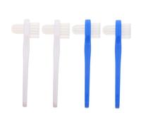 ibasenice 4 pièces Brosse à Dents Double Tête pour Adultes Petite Tête Angulée Nettoyage des Prothèses Dentaires et Dents Naturelles Poils Souples pour Gencives Sensibles