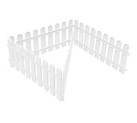 ibasenice 4 Pièces Clôture de Jardin Blanche Décorative Bordure Extérieure Renforcée Protection Pelouse et Plantes Barrière Amovible pour Terrasse et Jardin