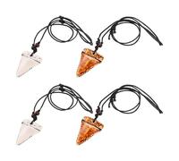 ibasenice 4 pièces Collier Dent de Requin Ajustable pour Hommes Pendentif Os Sculpté Hawaïen Bijoux Plage Surf Blanc Style Estival Côtier