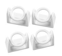 ibasenice 4 Pièces Crochet Mural Blanc en Abs Anneau Flexible et Rotation à 360 Degrés, Support Pratique pour Tringle à Rideau sans Perçage, pour Salle de Bain Cuisine