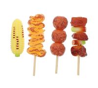 ibasenice 4 Pièces de Maison de Jeu Toys modèle de calmar Jouets pour Enfants Cuisiner des modèles d'aliments Jouets pour barbecues Jouets de Viande rôtie PVC