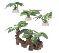 ibasenice 4 Pièces Décoration Aquarium en Plastique de Bois Flotté Réaliste pour Crevettes Betta et Poissons, Cachette Polyvalente pour Aménagement sous-Marin Sain