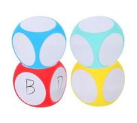 ibasenice 4 Pièces dés effaçables essuyer Les dés Apprendre des dés de Jeu Blocs effaçables à Sec Cubes effaçables à Sec Aide pédagogique Fournitures créatives Projets créatifs Eva