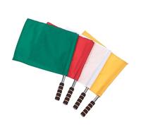 ibasenice 4 pièces Drapeaux Arbitre Football Signalisation Main Couleur Vive Manche Éponge Antidérapant Acier Inoxidable pour Matchs et Compétitions