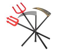 ibasenice 4 Pièces Halloween Costume Accessory Set Realistic Plastic Sickle and Trident Props for Party Cosplay Photo and Stage Performance