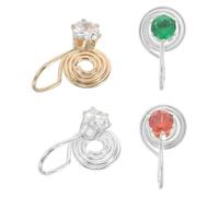 ibasenice 4 pièces Lot de Boucles d'Oreilles Non Percées Réglables Pierre Brillante Bijoux Oreille Élégants et Minimalistes pour Femmes Accessoires Polyvalents et Modernes