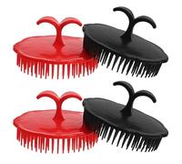 ibasenice 4 pièces Lot de Brosses de Massage Circulaires pour Cuir Chevelu Brosses Plastique Souple Démêlantes et Exfoliantes Adaptées à Différents Types de Cheveux Usage Sec ou Humide
