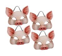 ibasenice 4 pièces Masque de Cochon Demi Visage Eva et Confortable pour Carnaval Halloween Cosplay et Déguisées