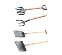 ibasenice 4 pièces Mini Outils Jardinage Garçon Fille Pelle Râteau Fourche Dents pour Maison de Poupée et Ferme Miniature Jouets Ferme Garçon Fille Accessoires Décor Rustique