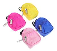 ibasenice 4 Pièces Miniature Zipper Doll Backpacks for Pretend Play Soft Portable Tiny School Bags for Dollhouse Accessories and Dress Up Party