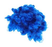 ibasenice 4 pièces Perruque Afro Courte Bouclée Bleue Perruque Clown Légère et Confortable pour Carnaval Halloween Fête Disco et Cosplay