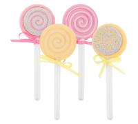 ibasenice 4 pièces Pierre à Pédicure Double Face Lollipop avec Manche Ergonomique Râpe Exfoliante pour Élimination des Callosités et Peau Morte Outils Portables pour Soins Domicile et