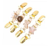 ibasenice 4 pièces Pinces à Pull Vintage Lot de Clips de Cardigan et Veste Métal avec Perles pour Serrage de Chandail Accessoire Créatif et Léger pour Femme et Fille