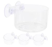 ibasenice 4 Pièces Pot Suspendu pour Aquarium Jardinière Transparente pour Plantes Aquatiques Distributeur de Nourriture pour Poissons Support Décoratif Hydroponie