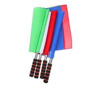 ibasenice 4 Pièces Referee Signal Flags For Volleyball Football Track Bright Colors High Visibility Lightweight Linesman Flags With Ergonomic Sponge Handles For Sports Matches