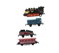 ibasenice 4 pièces Set de Jouets Train à Vapeur Alliage Modèle Rétro à Tirer Ensemble Éducatif Antichoc pour Garçon Fille Train Vintage Noir