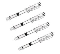 ibasenice 4 Pièces Stylo à Plume Absorbant L’encre, Résine Transparente | Écriture Fluide, Rechargeable, pour Étudiants et École, Pointe Fine, Corps Métal et Résine, Lot Pratique