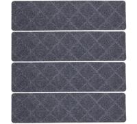 ibasenice 4 Pièces Tapis de Marches D'escalier Antidérapant Réutilisable en Polyester Surface Douce et Design Simple Sécurité Maximale des Escaliers