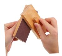 ibasenice 4 Pièces Wood Block Instrument with Child Sized Handle Wooden Sandpaper Castanets for Music Education and Fine Motor Skill Development