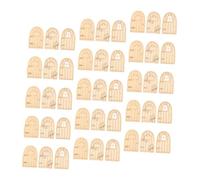 ibasenice 45 Pièces Lot Portes de Fée Bois Non Peint pour Mur Mini Portes Créatives pour Féérique Accessoires Artisanaux pour Maison Miniature