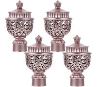 ibasenice 4pcs Embouts Décoratifs pour Tringles à Rideaux en Plastique Rose Or, Extrémité de Tringle à Rideaux Résistante à l'usure, Finition Soignée pour Décoration Intérieure