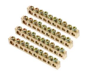 ibasenice 4pièces Barrette de Terre Cuivre Bornier à Vis pour Distribution Électrique Connecteur de Fils pour Coffret de Répartition et Tableau Électrique