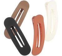 ibasenice 4pièces Barrettes Plates à Griffes pour Femmes Accessoires Coiffure Élégants Plastique Maintien Ferme et Confortable Couleurs Beige Caramel Noir Café Pinces Cheveux Antidérapantes