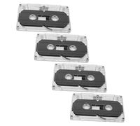 ibasenice 4pièces Cassette Audio Vide avec Boîtier Plastique Transparent Bandes Enregistrables DIY pour Musique Messages Surprise Et Enregistreur Vocal Compact Et Portable pour Fêtes