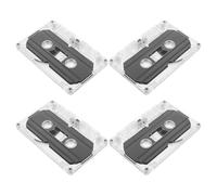 ibasenice 4pièces Cassettes Audio Vierges Transparents avec Étui Rigide pour Enregistrements Musique Cours ou Messages à Personnaliser pour Fêtes ou Projets DIY