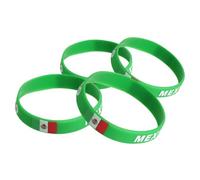 ibasenice 4pièces Lot De Bracelets Silicone Avec Drapeau National Caoutchouc Vert Unisexes Pour Football Sport