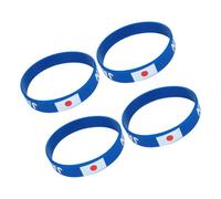 ibasenice 4pièces Lot De Bracelets Silicone Avec Drapeau National Du Japon Caoutchouc Pour Football Sport Fêtes Pour Femmes Et Hommes