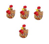 ibasenice 4pièces Mini Figurine Verre De Coq Colorée Statue Animale Artisanale Pour Décoration De Bureau Et Table Ornement De Collection Verre Soufflé