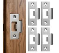 ibasenice 4pièces Plaque de Gâche Acier Inoxydable Guide de Loquet Robuste pour Porte Bois Finition Argentée Polie Facile à Installer Accessoire de Serrure pour Portes Intérieures Maison
